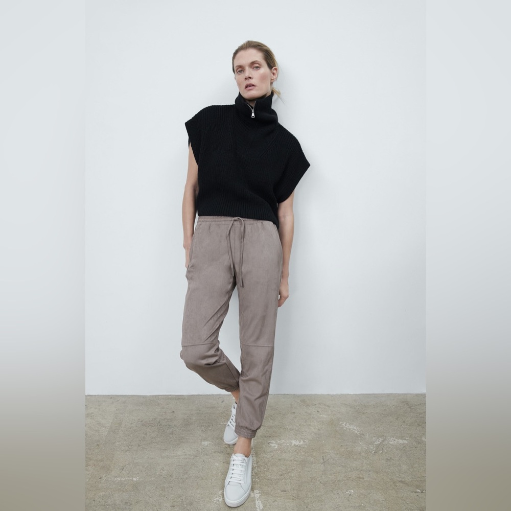 Zara Suede Jogging Pants